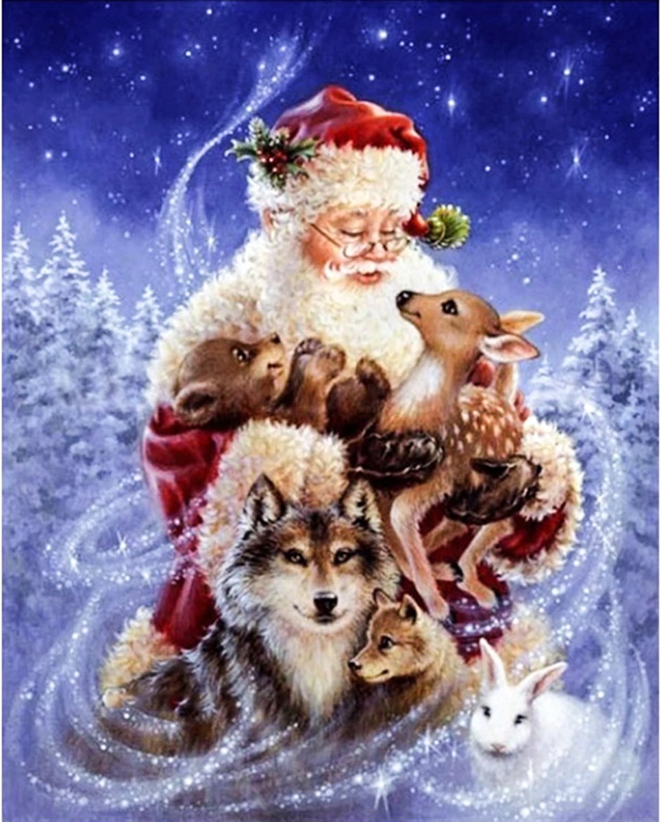 Christmas Santa Diamond Painting x kerst diamond painting | 40x50CM | Diamond Painting pakket - volwassen